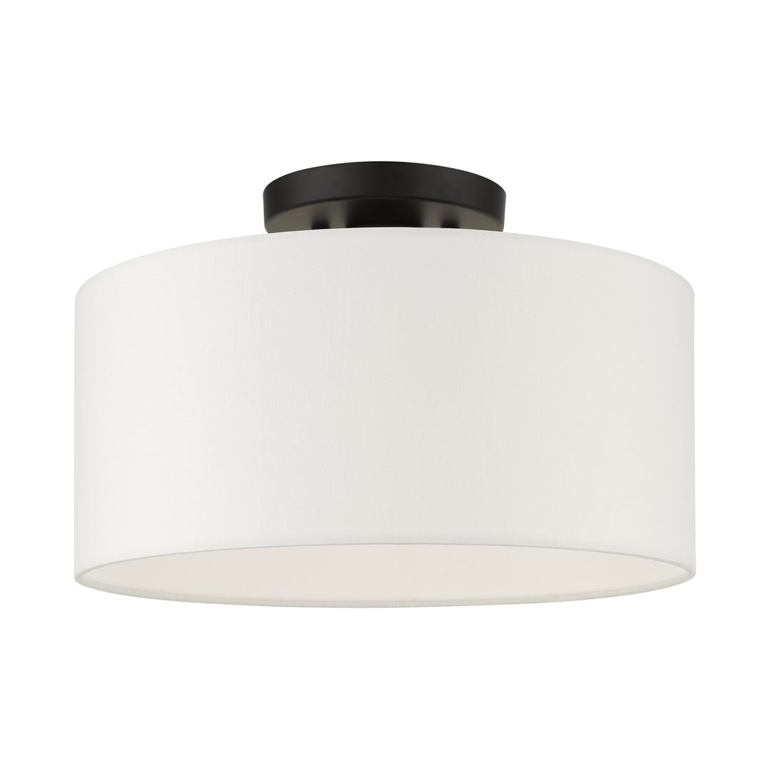 1 Light Black Semi Flush by Livex Lighting