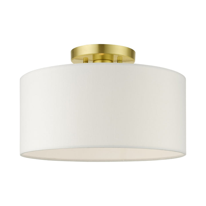 1 Light Satin Brass Semi Flush by Livex Lighting