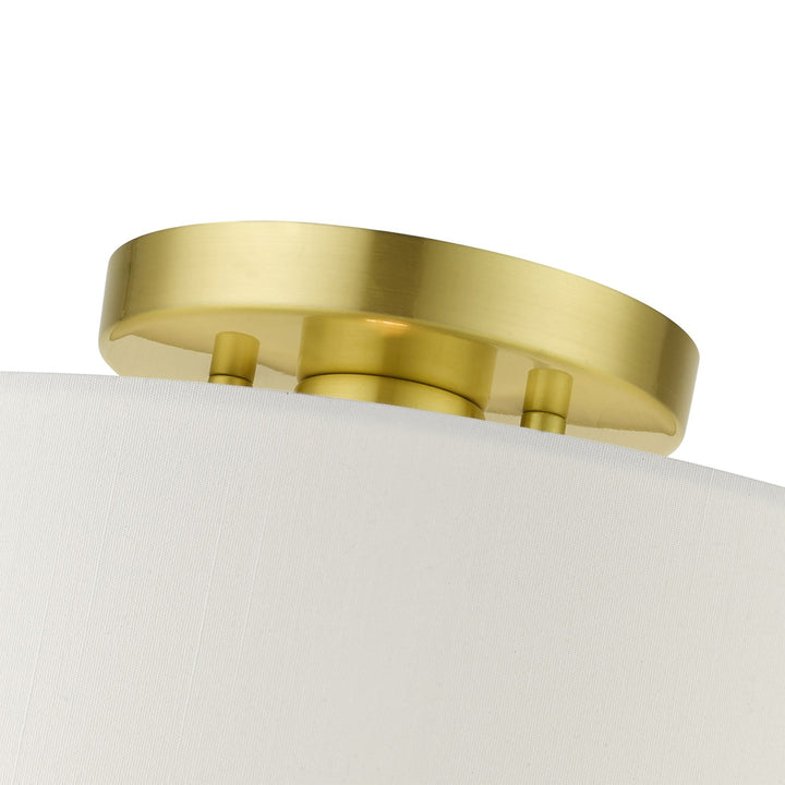 1 Light Satin Brass Semi Flush