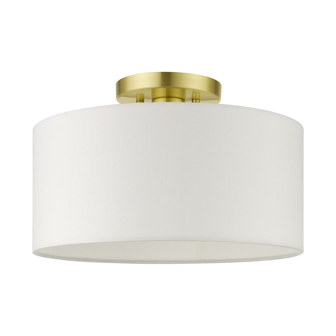 1 Light Satin Brass Semi Flush