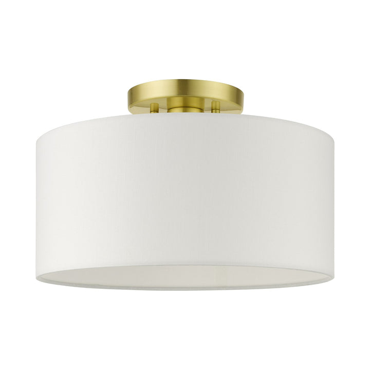 1 Light Satin Brass Semi Flush