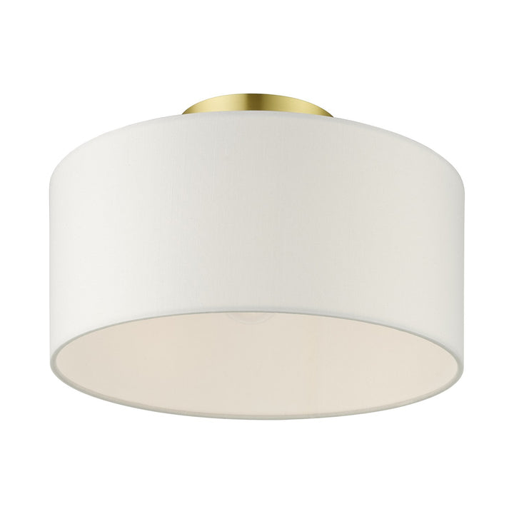 1 Light Satin Brass Semi Flush