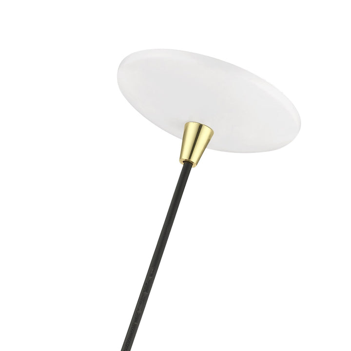 1 Light Shiny White With Polished Brass Accents Globe Pendant