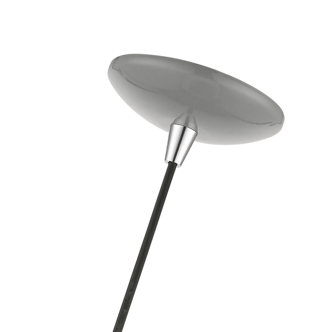 1 Light Shiny Light Gray With Polished Chrome Accents Globe Pendant