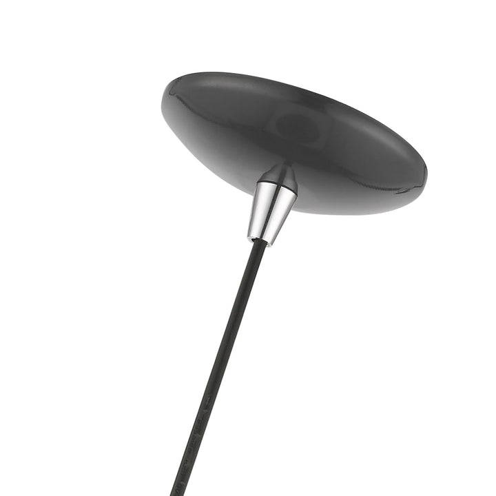 1 Light Shiny Dark Gray With Polished Chrome Accents Globe Pendant
