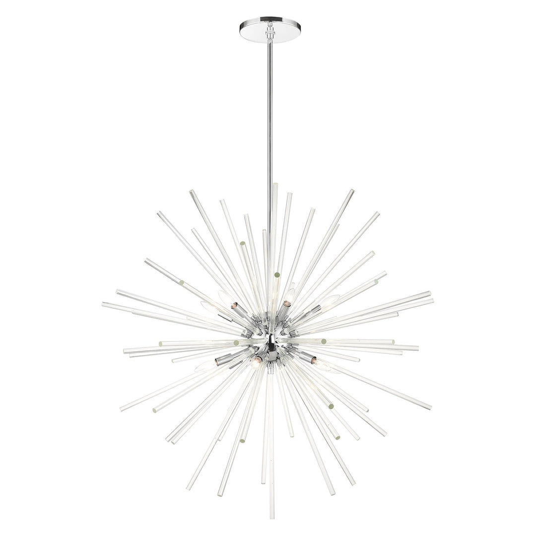 12 Light Polished Chrome Foyer Pendant Chandelier by Livex Lighting