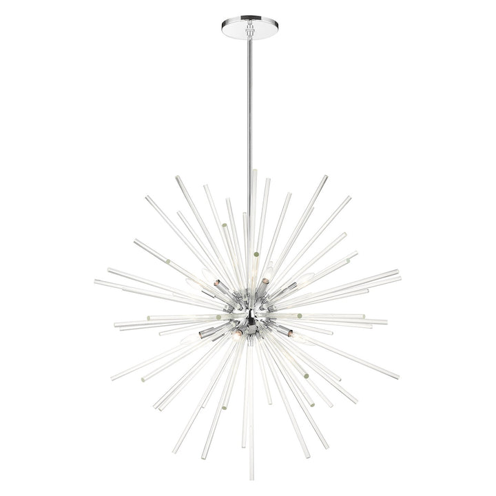 12 Light Polished Chrome Foyer Pendant Chandelier by Livex Lighting
