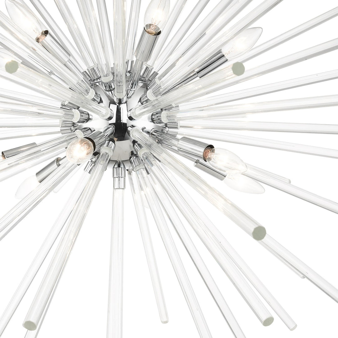 12 Light Polished Chrome Foyer Pendant Chandelier