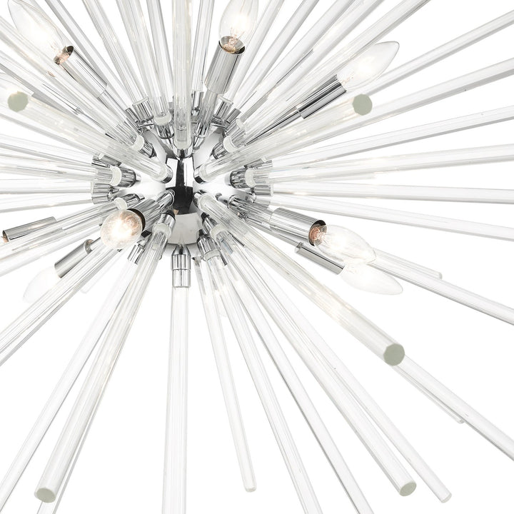 12 Light Polished Chrome Foyer Pendant Chandelier