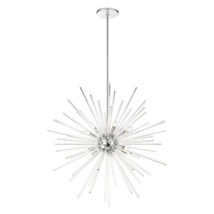 12 Light Polished Chrome Foyer Pendant Chandelier