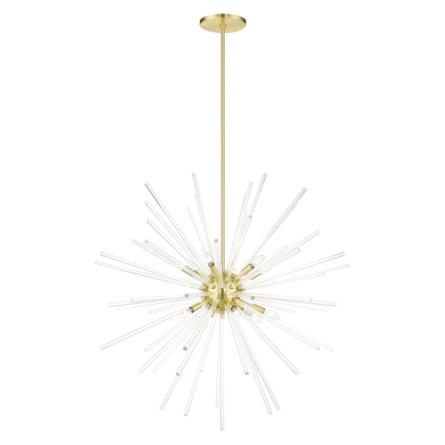 12 Light Satin Brass Foyer Pendant Chandelier by Livex Lighting