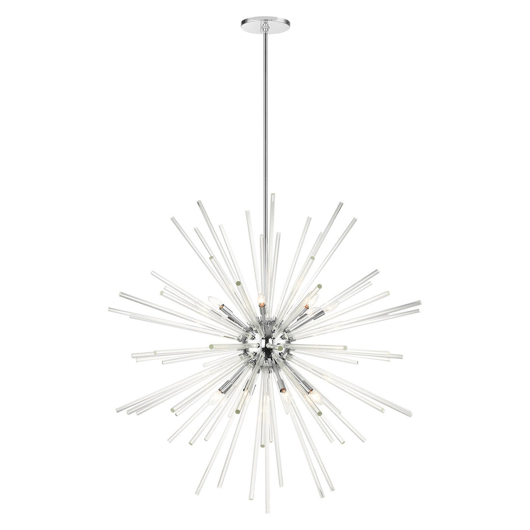 16 Light Polished Chrome Foyer Pendant Chandelier by Livex Lighting