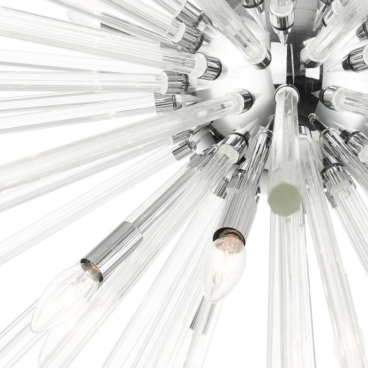 16 Light Polished Chrome Foyer Pendant Chandelier