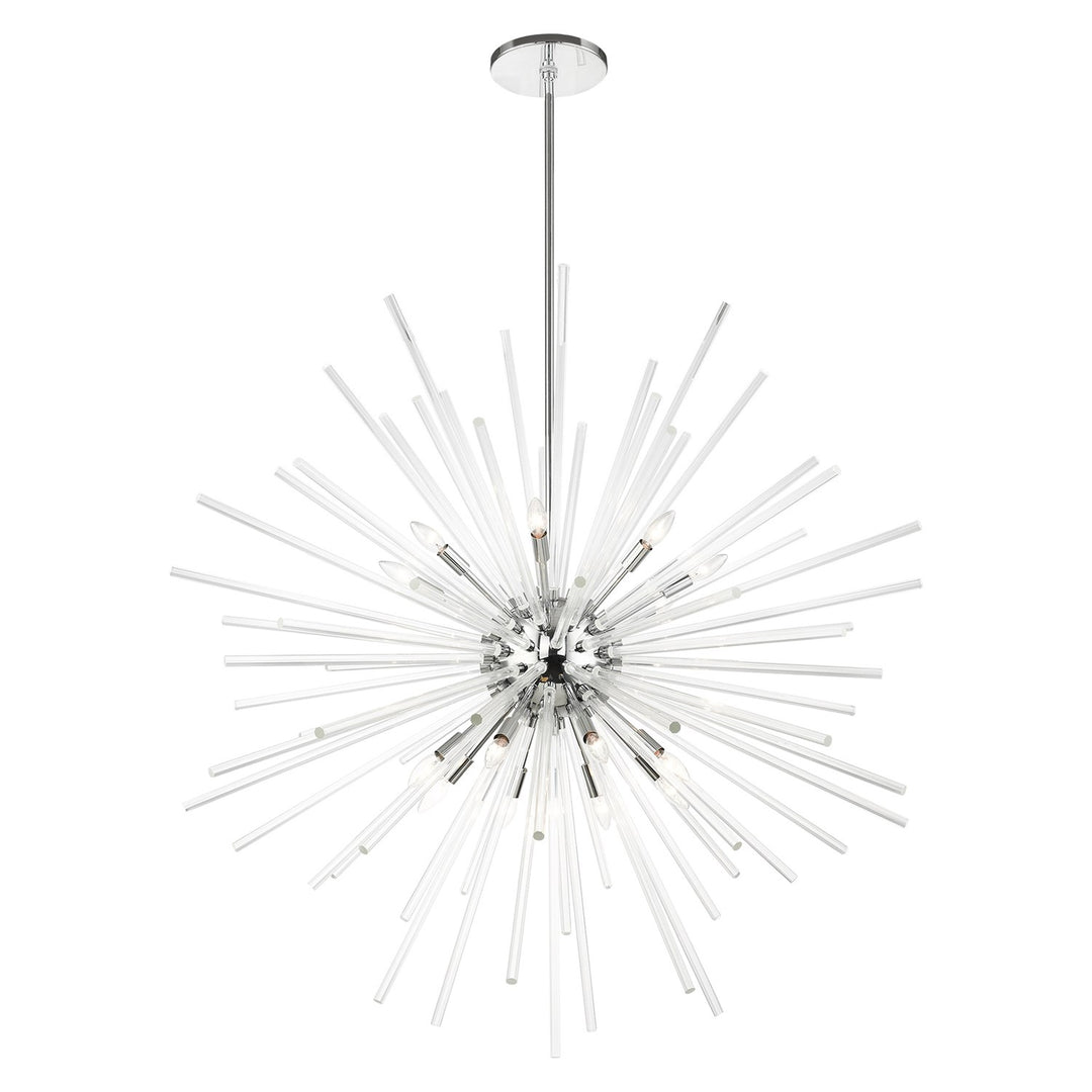 16 Light Polished Chrome Foyer Pendant Chandelier