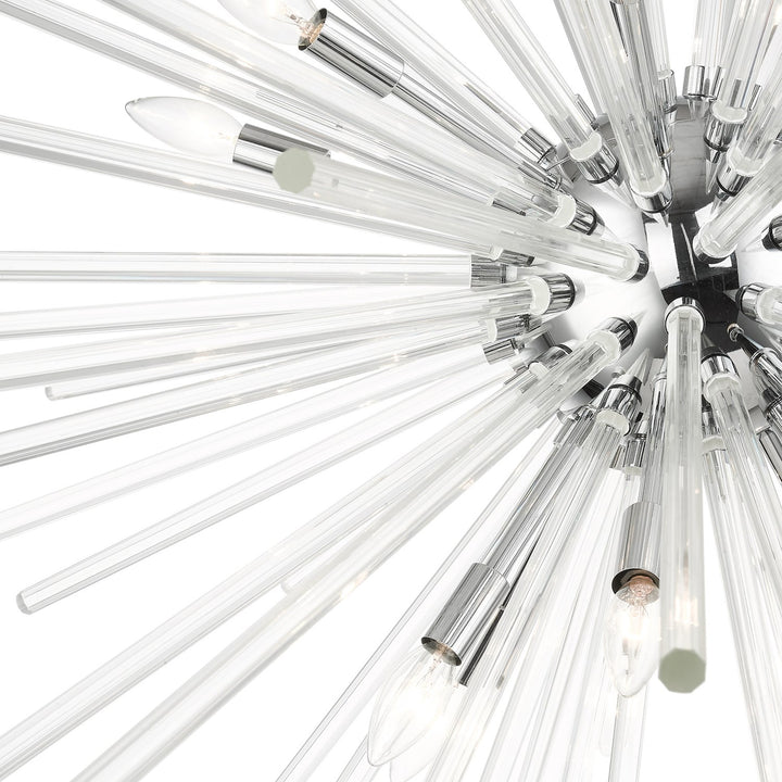 16 Light Polished Chrome Foyer Pendant Chandelier