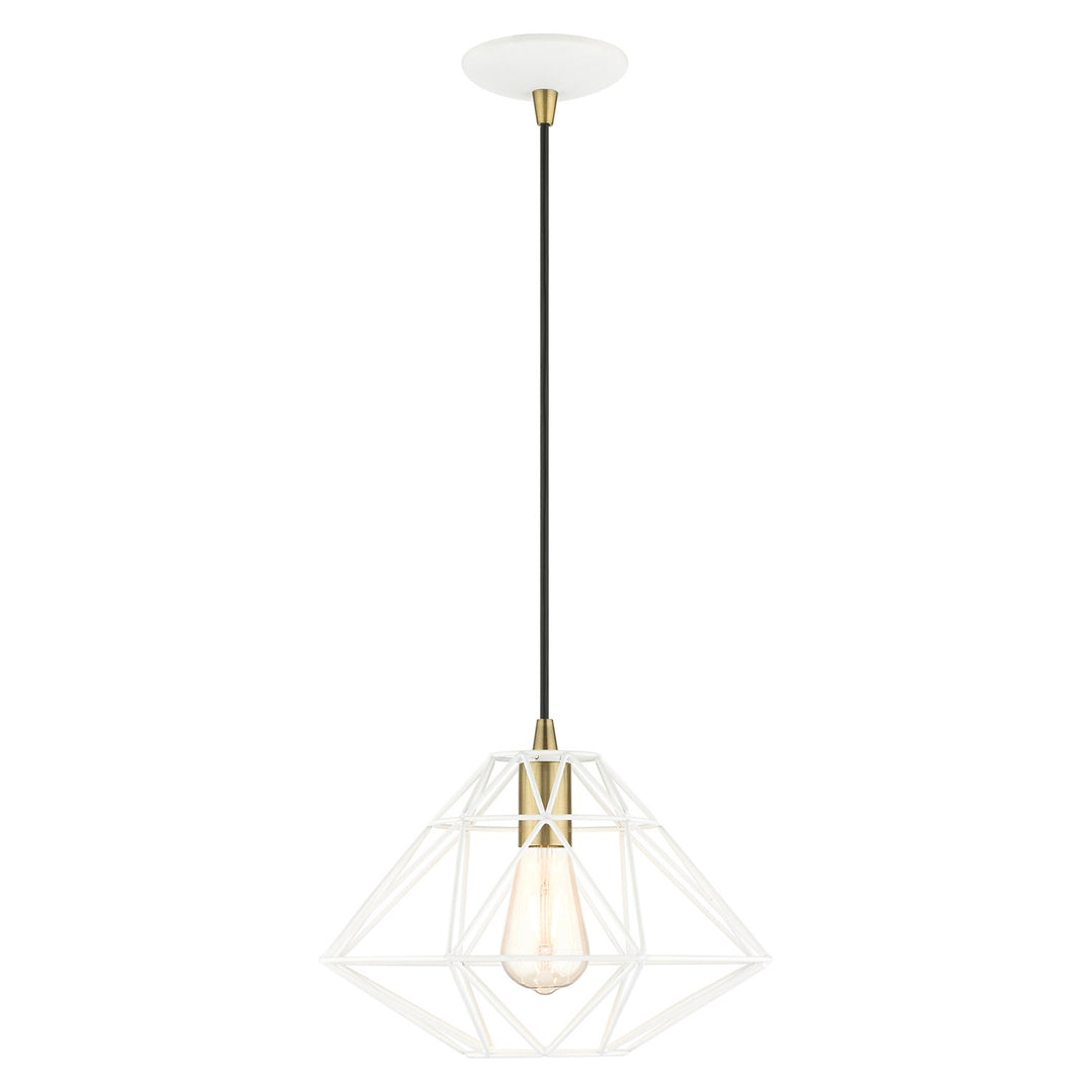 1 Light White Pendant by Livex Lighting