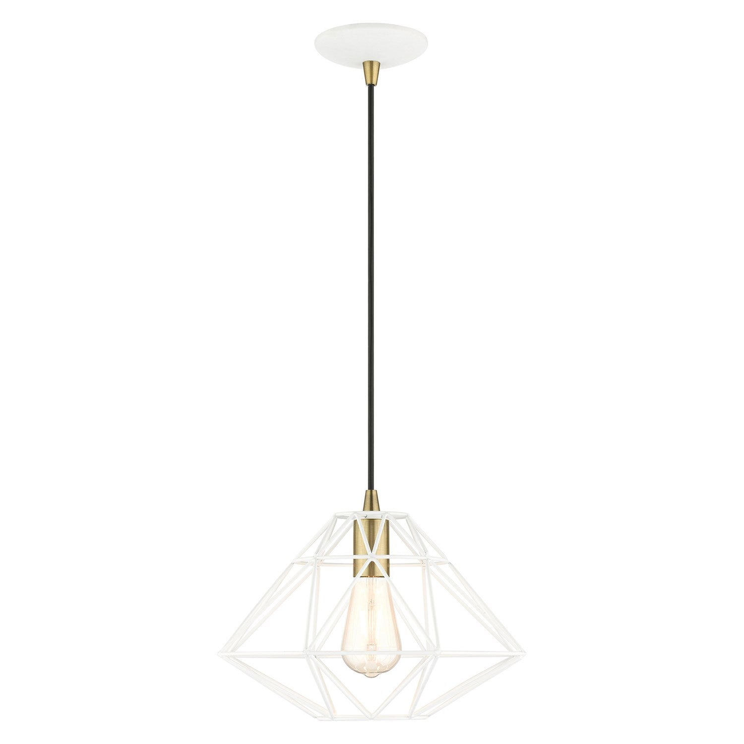 1 Light White Pendant by Livex Lighting