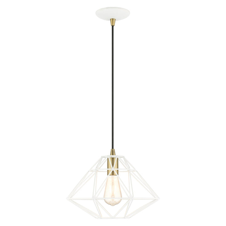 1 Light White Pendant by Livex Lighting