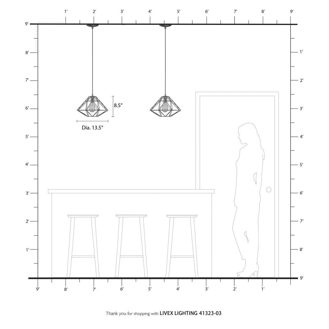 1 Light White Pendant