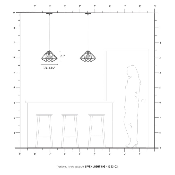 1 Light White Pendant
