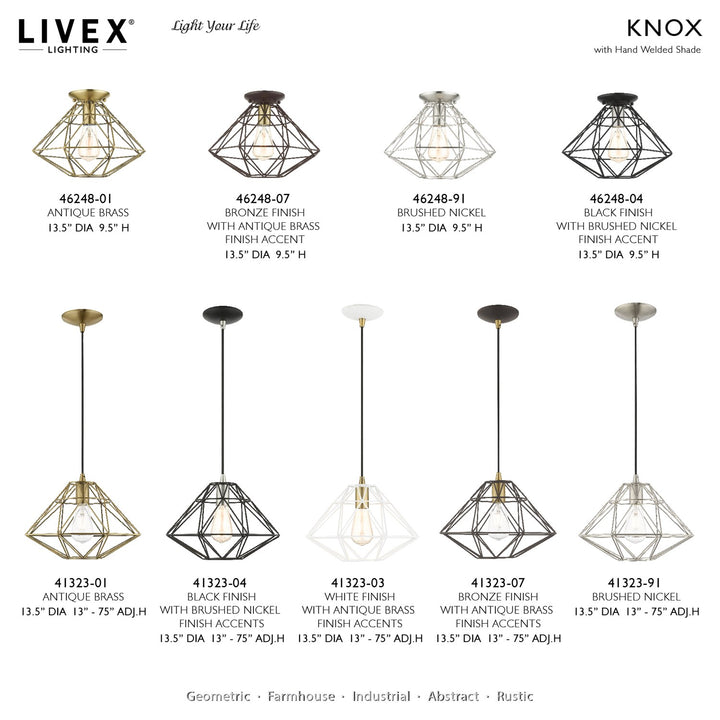 1 Light White Pendant