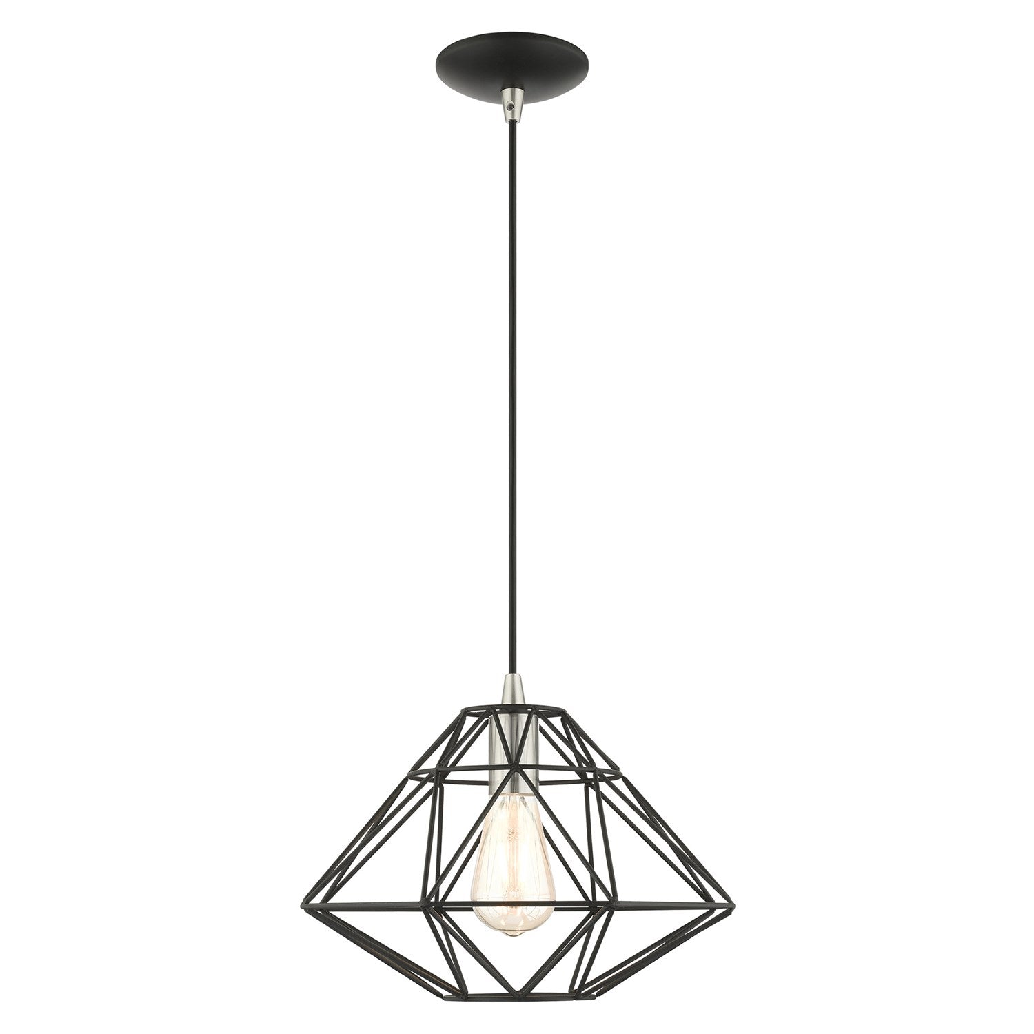 1 Light Black Pendant by Livex Lighting