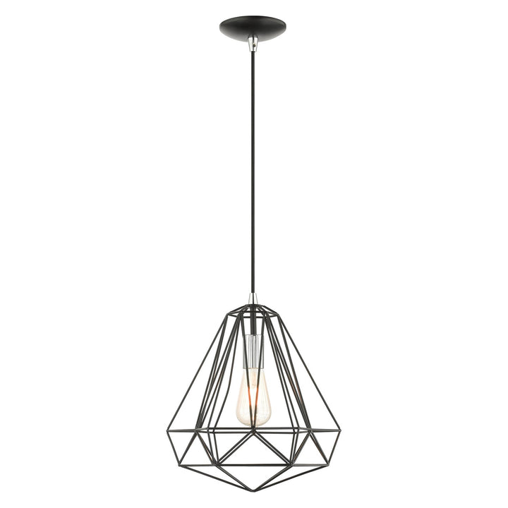 1 Light Shiny Black Pendant by Livex Lighting