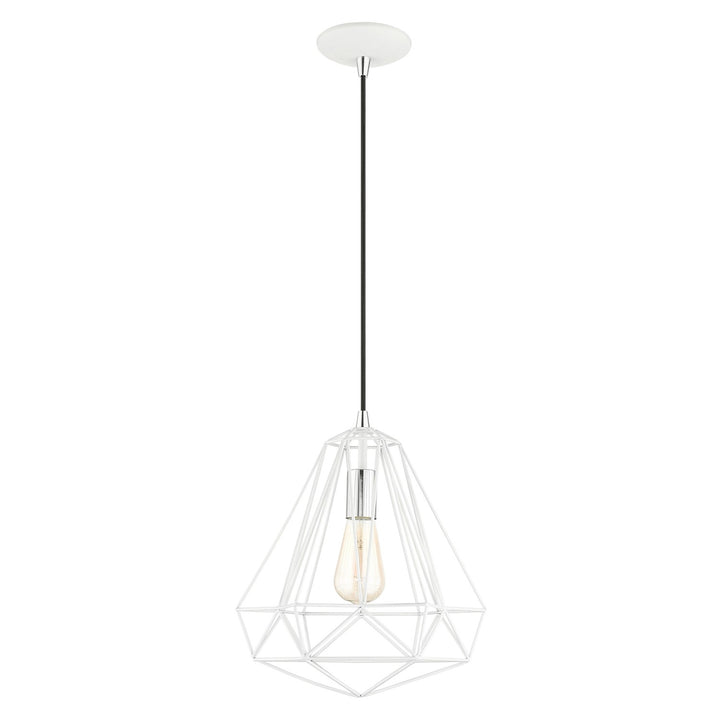1 Light Shiny White Pendant