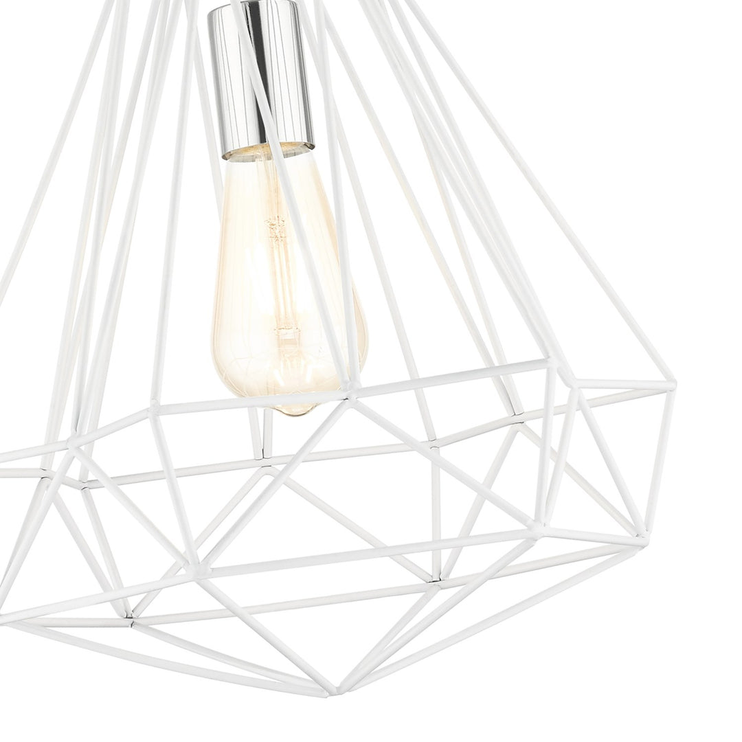 1 Light Shiny White Pendant