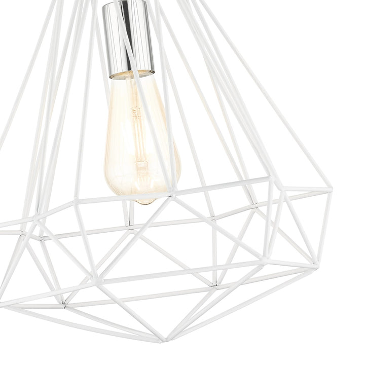 1 Light Shiny White Pendant