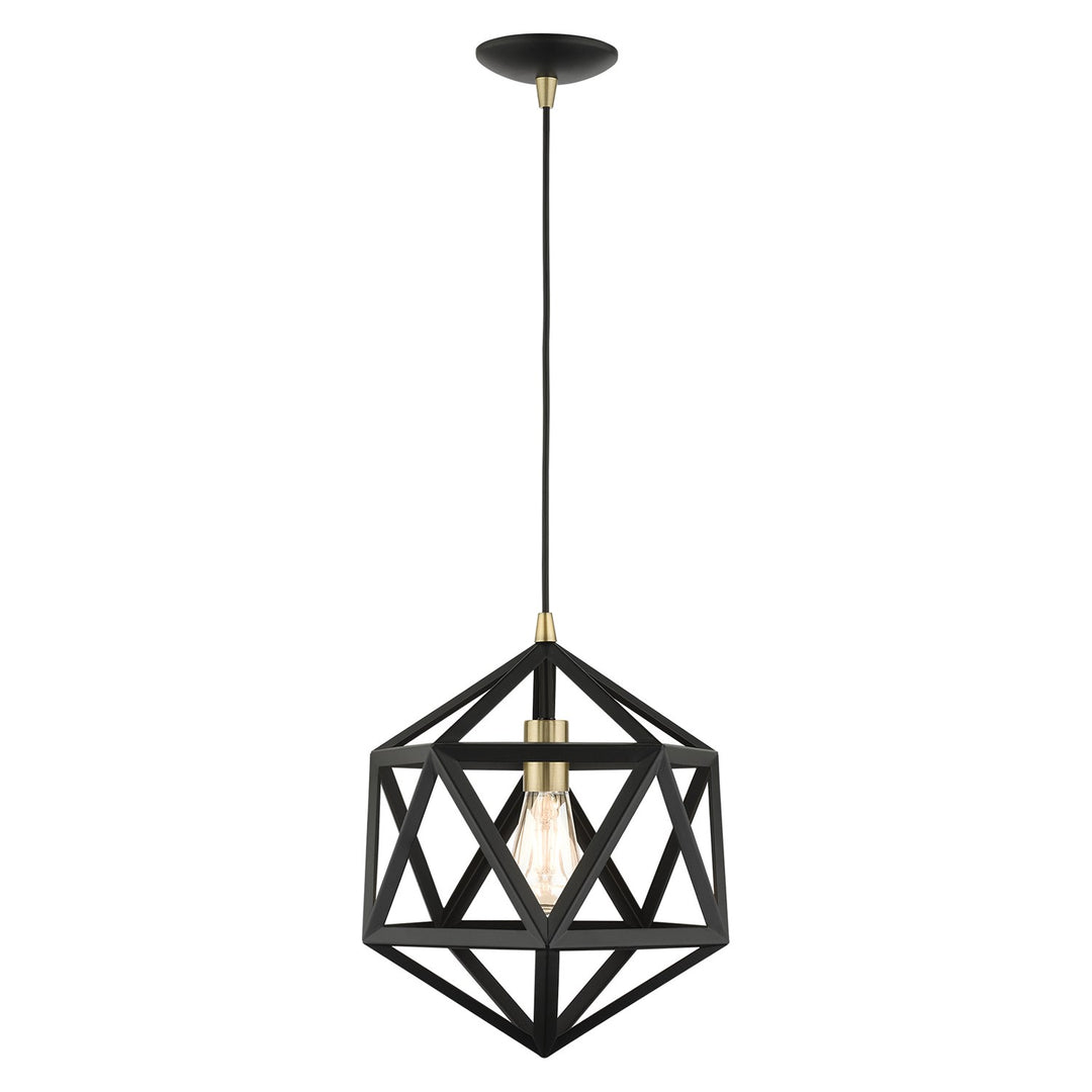 1 Light Textured Black Pendant by Livex Lighting