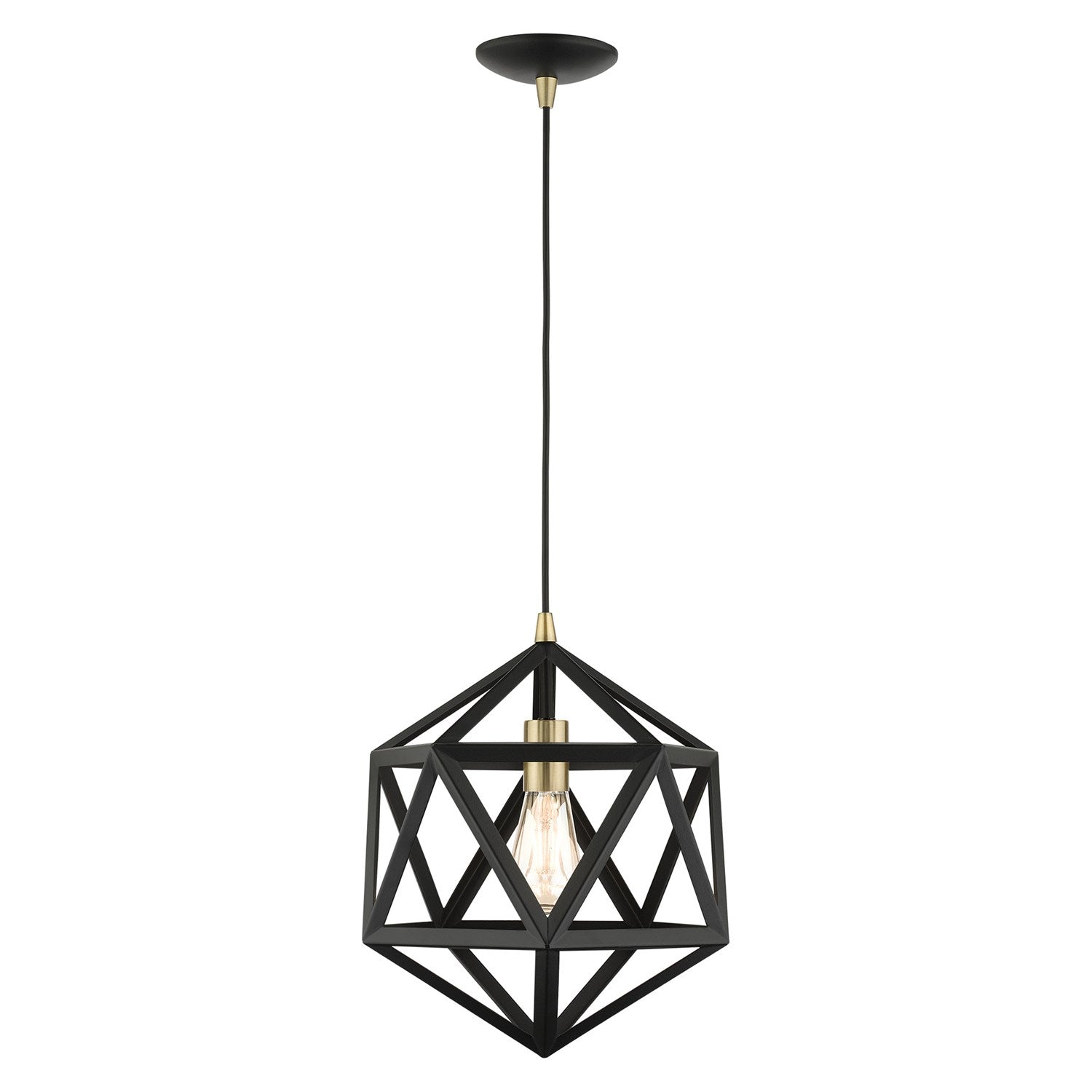 1 Light Textured Black Pendant by Livex Lighting