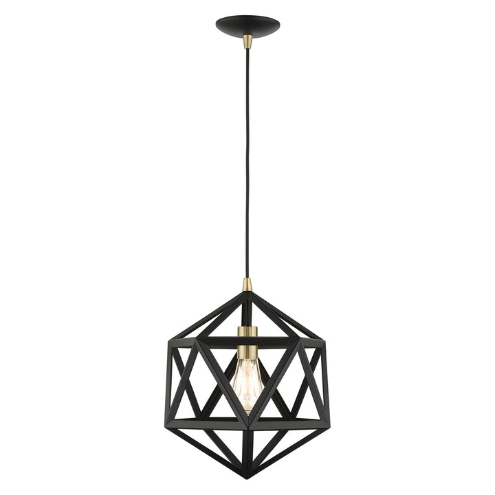 1 Light Textured Black Pendant by Livex Lighting