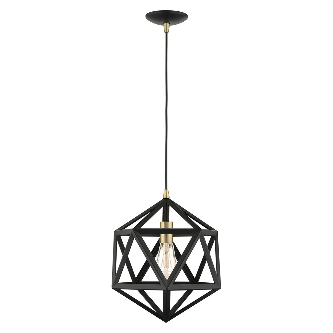 1 Light Textured Black Pendant