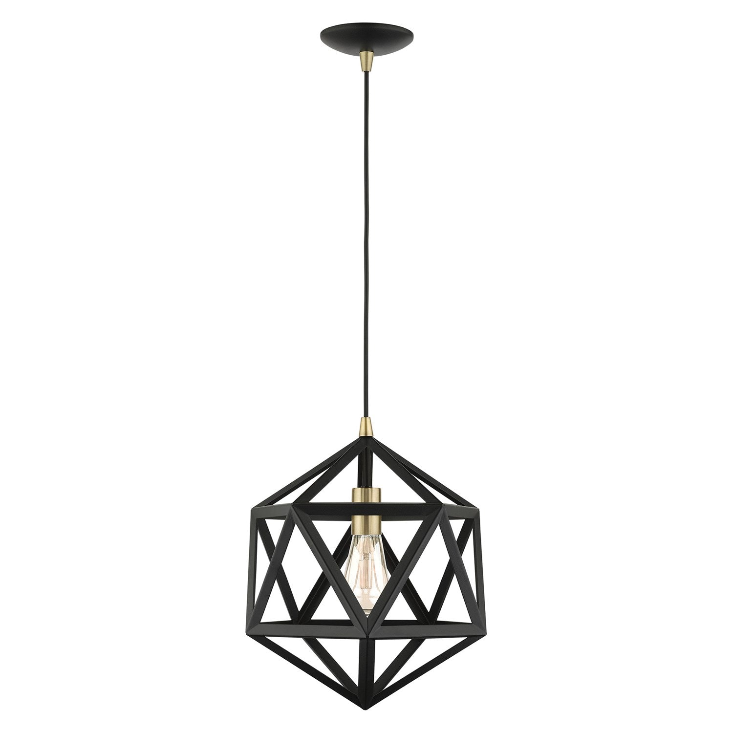 1 Light Textured Black Pendant