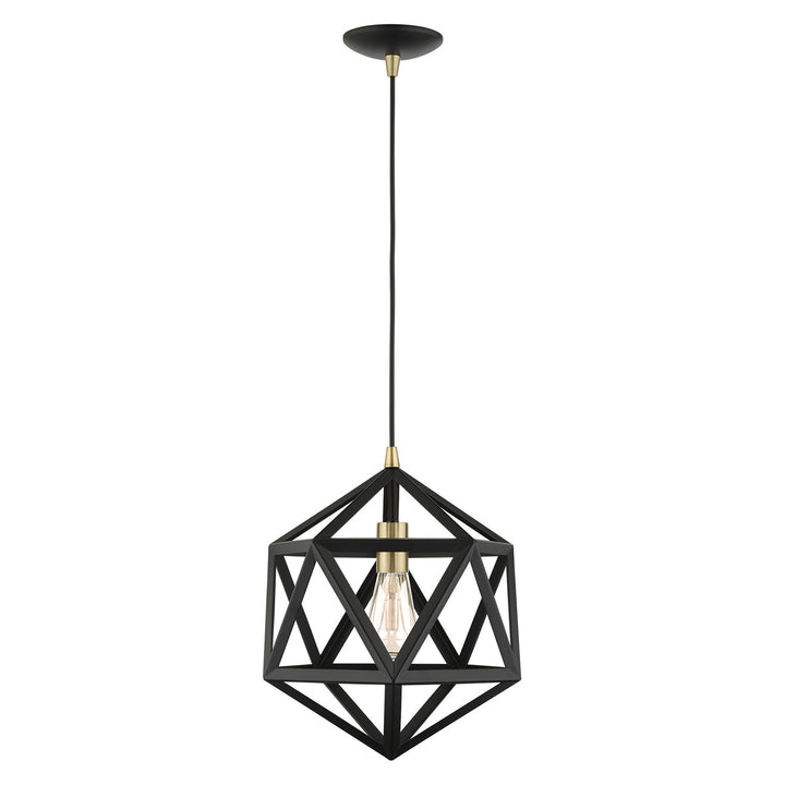 1 Light Textured Black Pendant