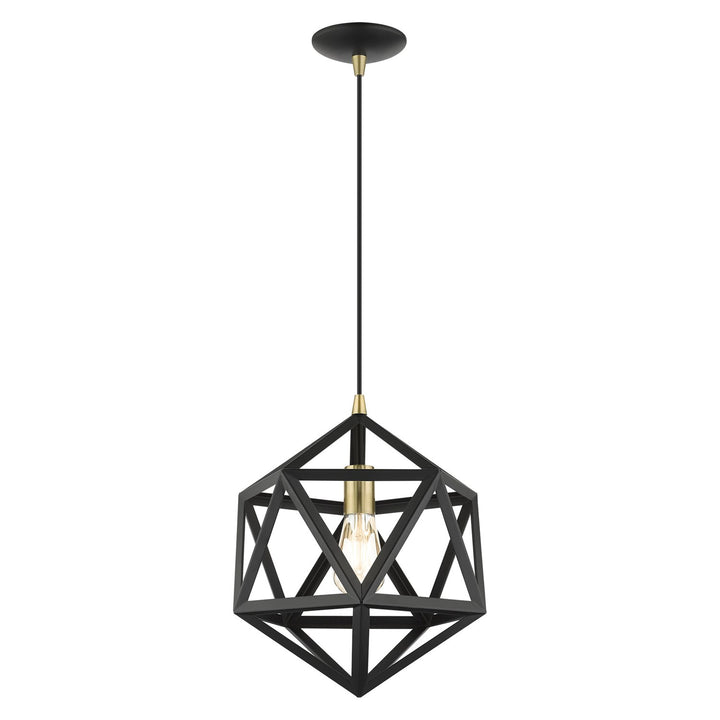 1 Light Textured Black Pendant