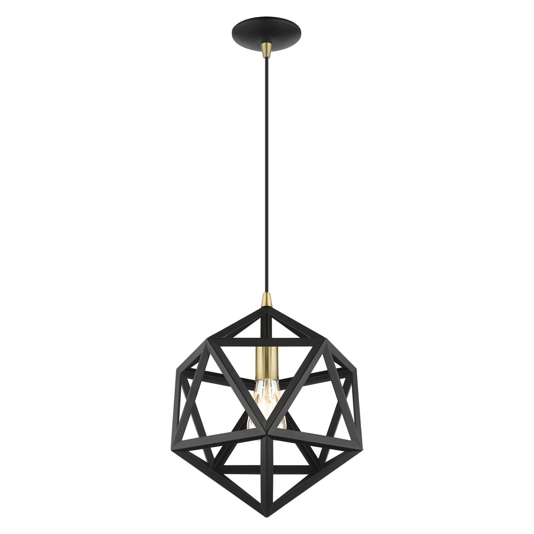 1 Light Textured Black Pendant