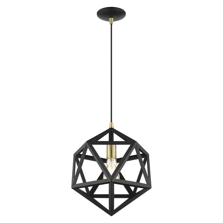 1 Light Textured Black Pendant