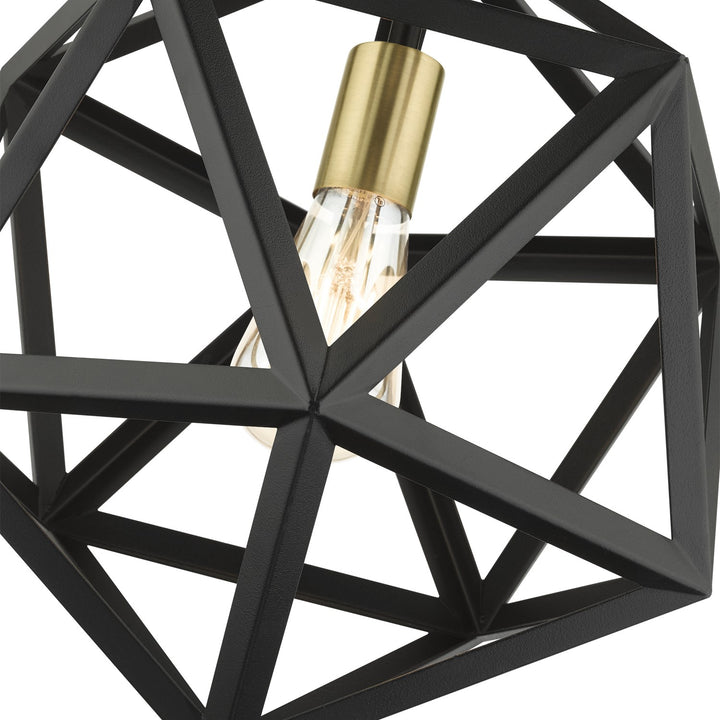 1 Light Textured Black Pendant