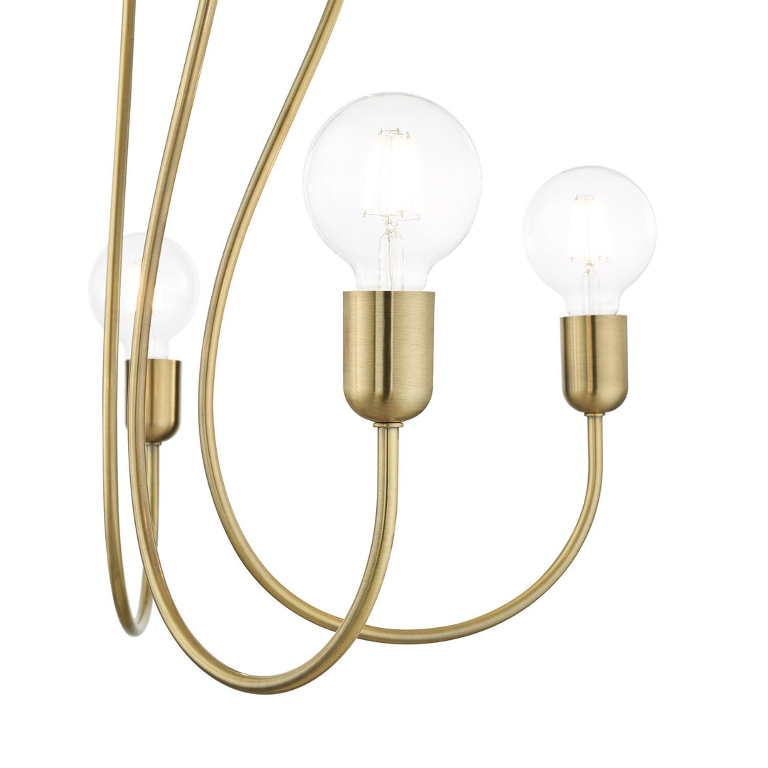 5 Light Antique Brass Chandelier