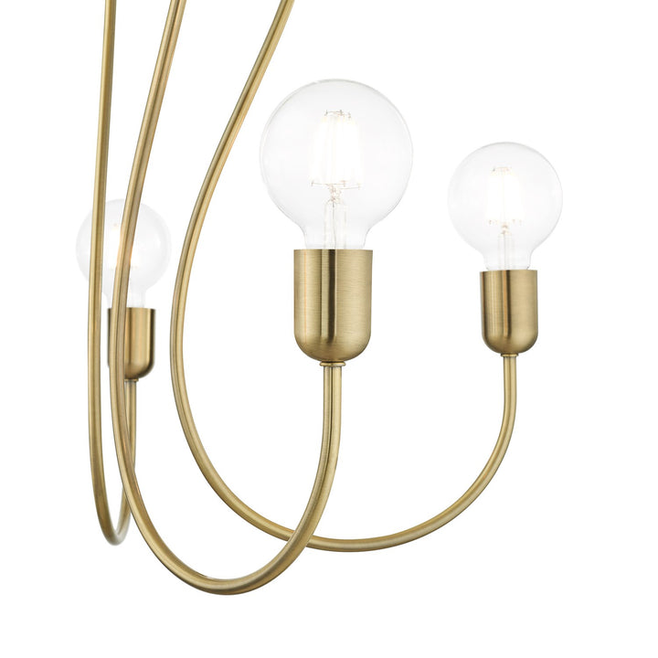5 Light Antique Brass Chandelier