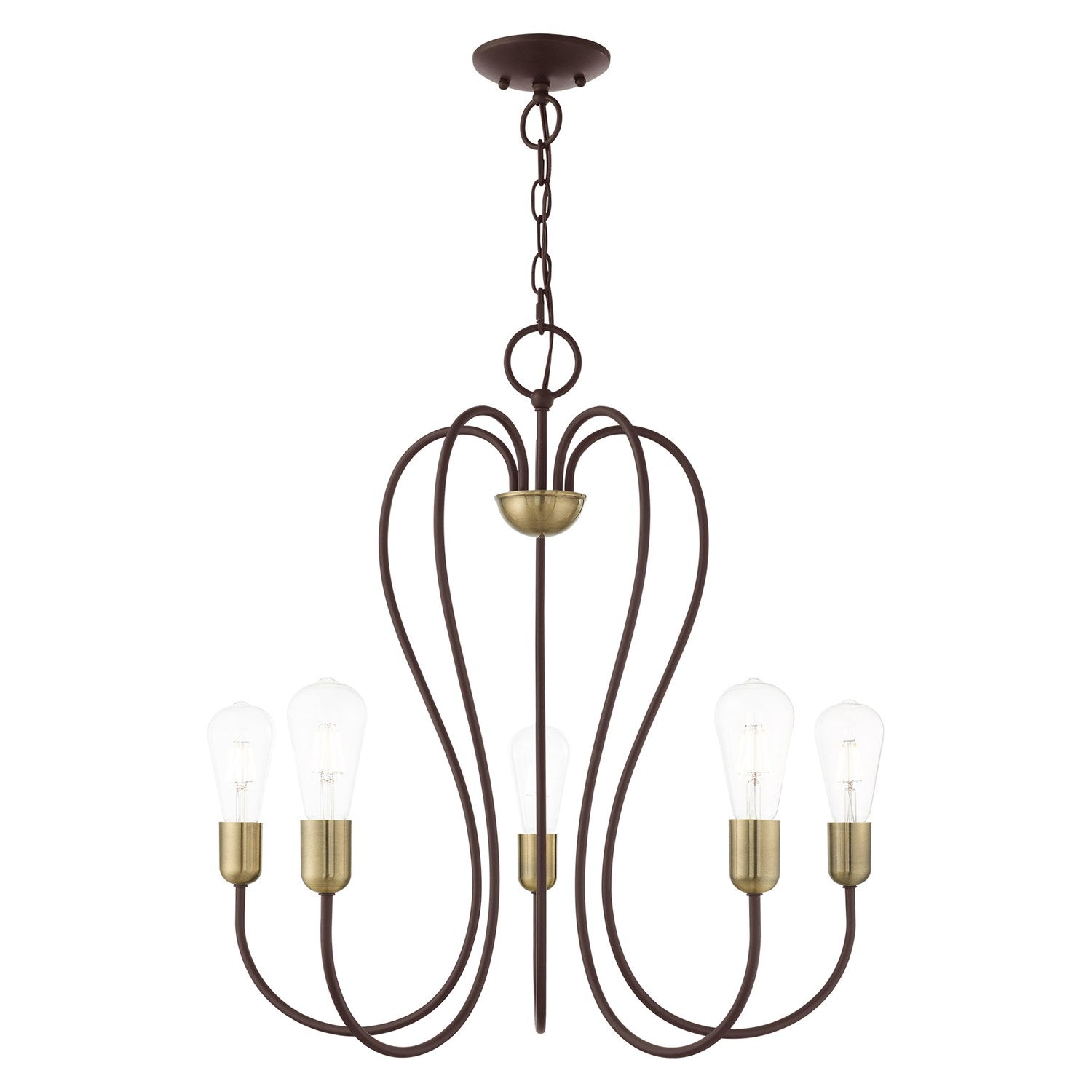 5 Light Bronze Chandelier by Livex Lighting