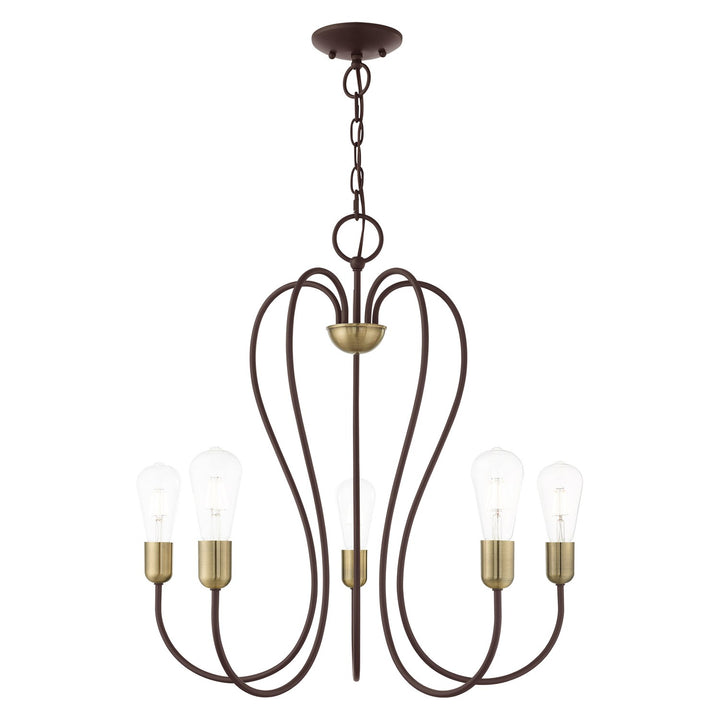 5 Light Bronze Chandelier by Livex Lighting
