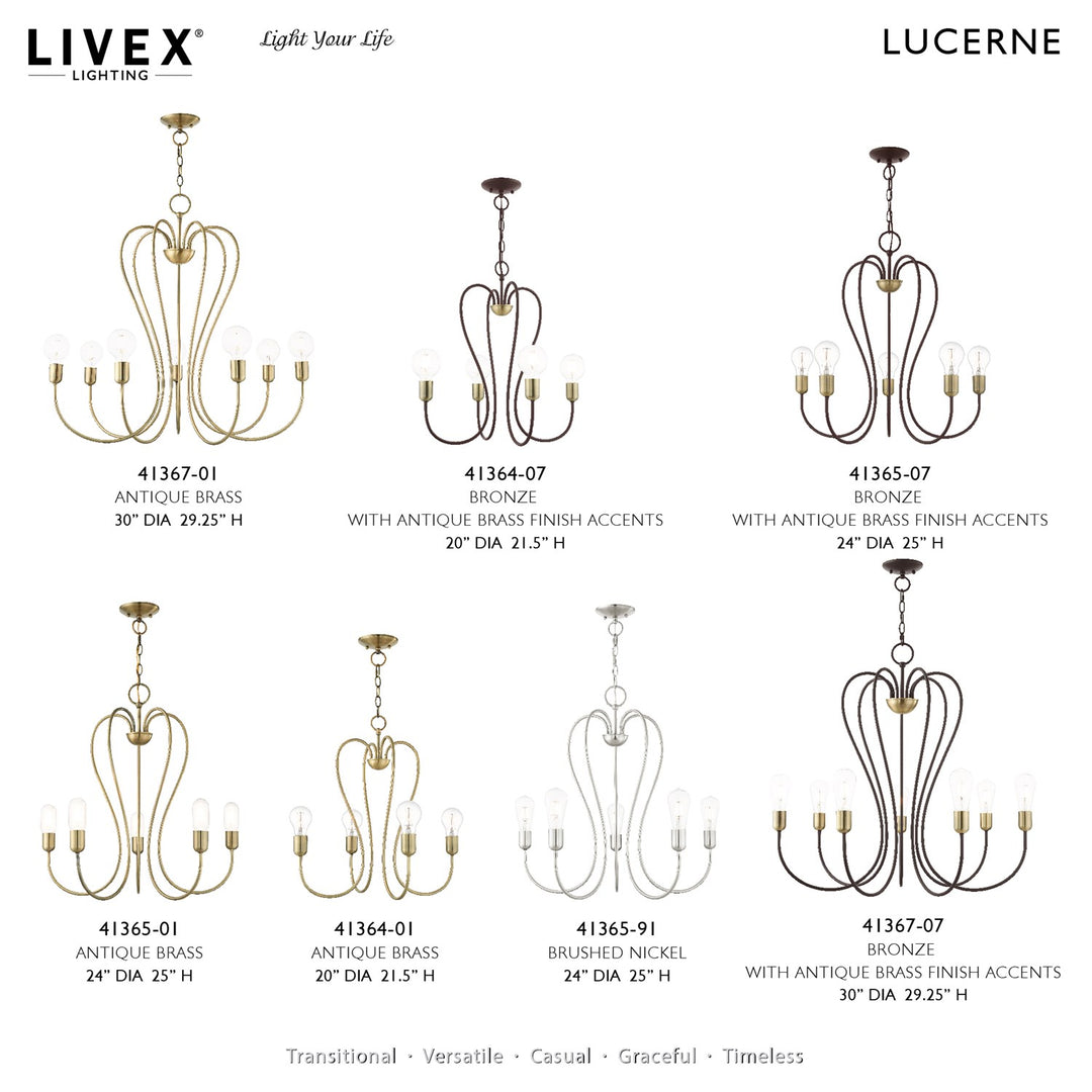 5 Light Bronze Chandelier
