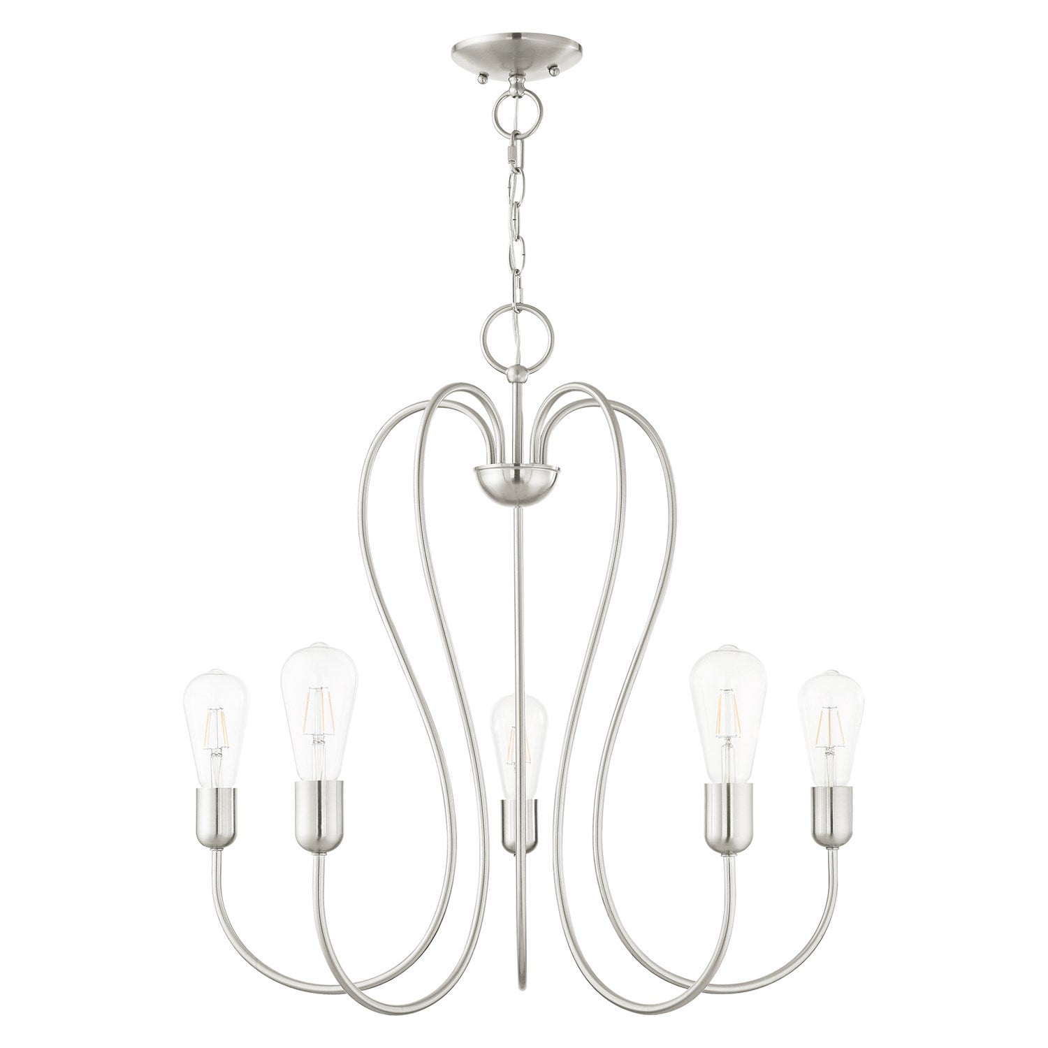 5 Light Brushed Nickel Chandelier
