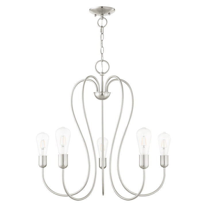 5 Light Brushed Nickel Chandelier