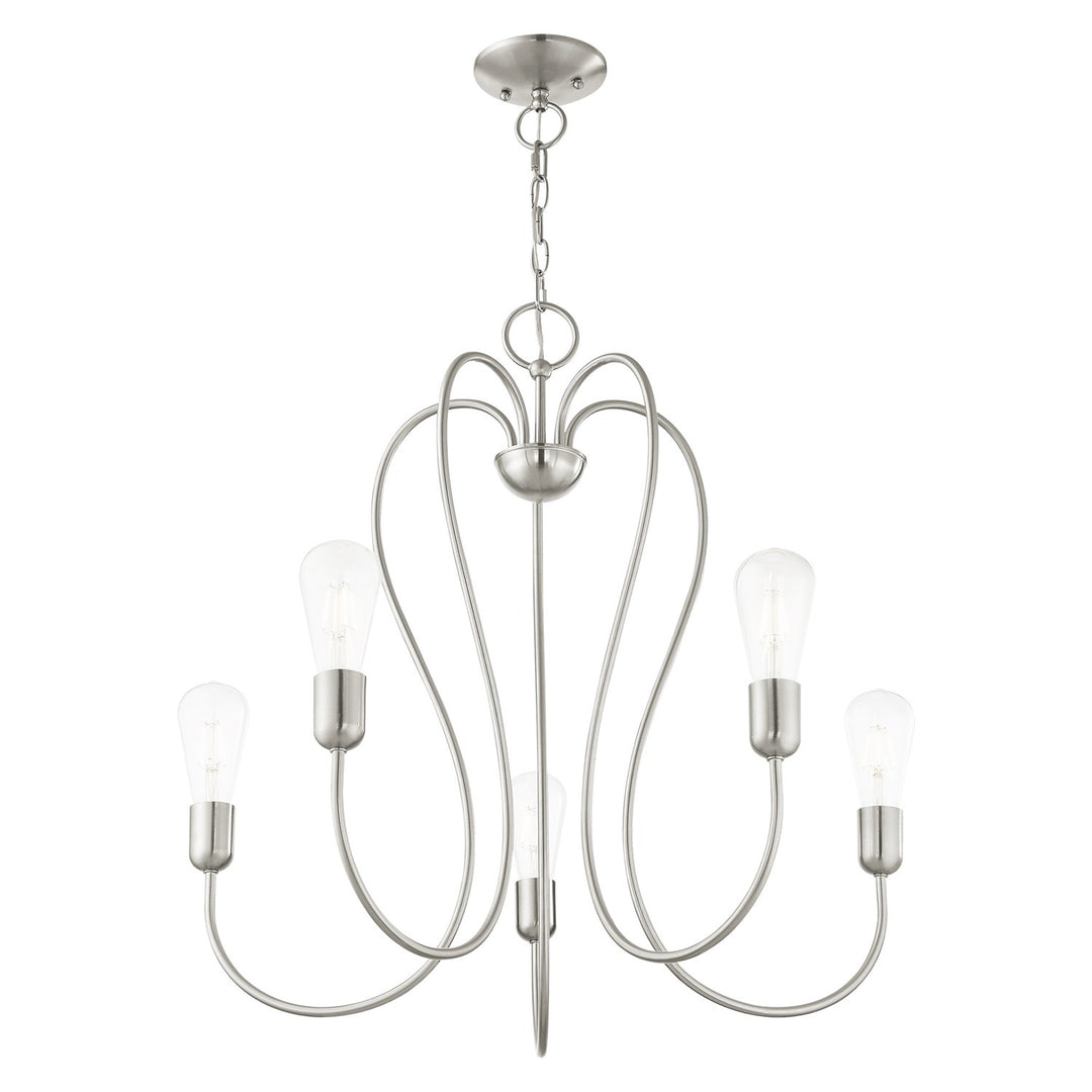 5 Light Brushed Nickel Chandelier