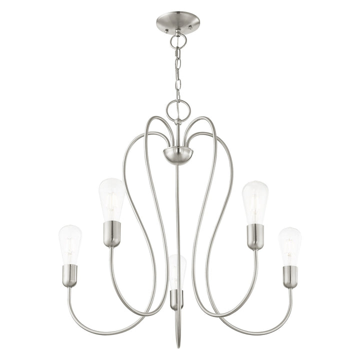 5 Light Brushed Nickel Chandelier