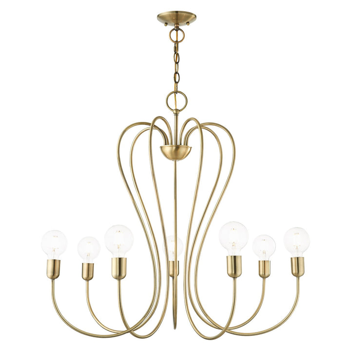 7 Light Antique Brass Chandelier by Livex Lighting